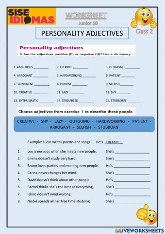 Personality Adjectives