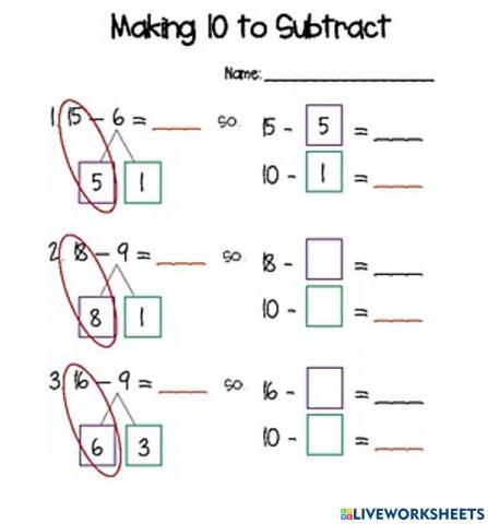 Make 10 to subtract