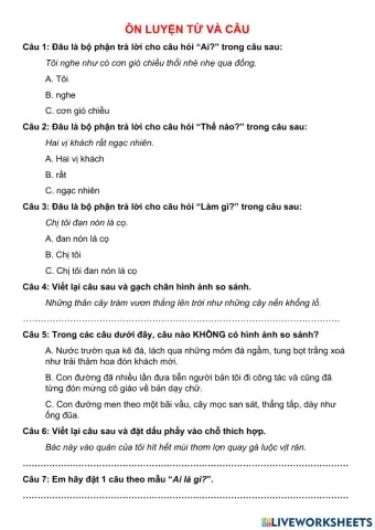 Luyện từ và câu lớp 3