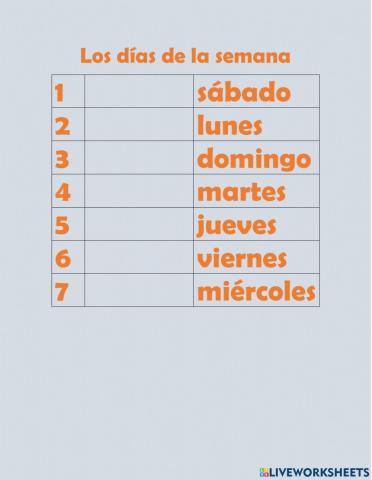 Días de la semana