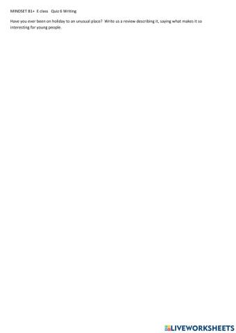 E class Quiz 6 Writing : Review