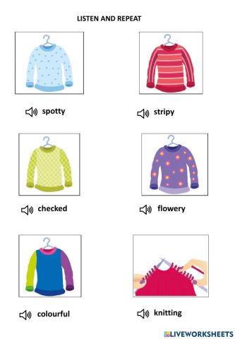 4º listen and repeat sweaters