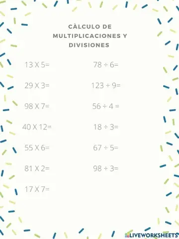 Multiplicaciones y divisiones