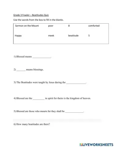 Beatitudes Matthew 5:3-4