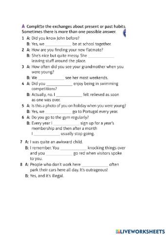 Present and past habilities