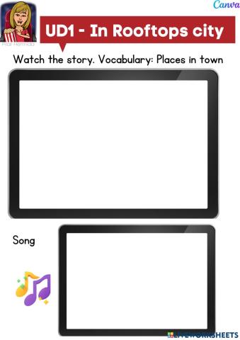 4EP UD1 Story vocabulay  In Rooftops town