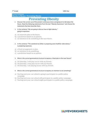 Obesity awareness