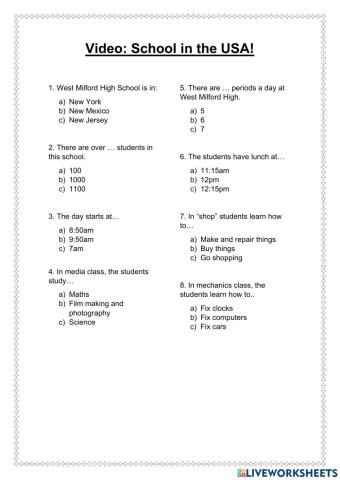 Video: School in the USA