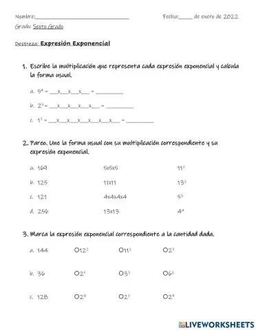 Expresiones Exponenciales