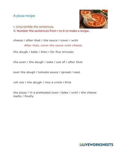 A pizza recipe