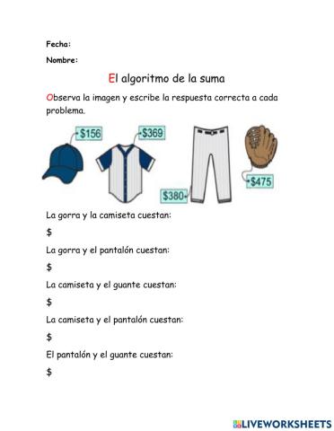 Algoritmo de la suma