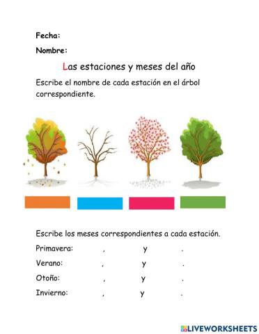 Las estaciones y meses del año