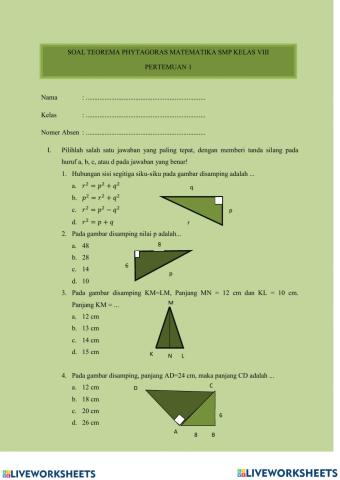 LKPD Teorema Pythagoras