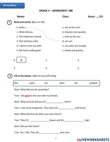 IIG-Grade 5-Worksheet 18B