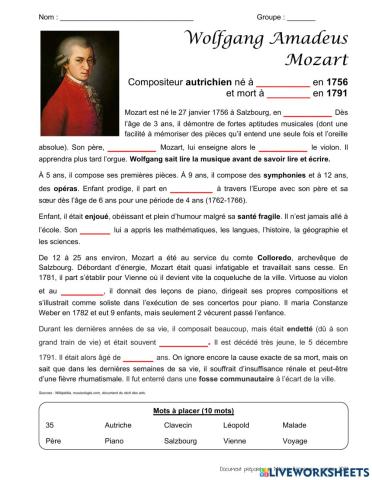 Mozart-feuille résumé