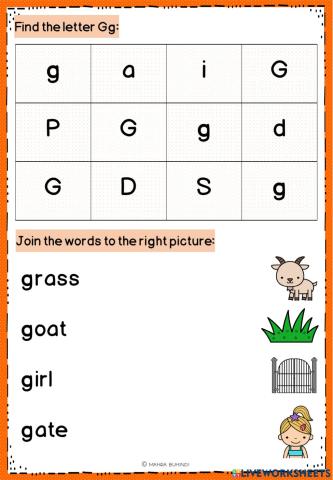 Activity-Letter Gg