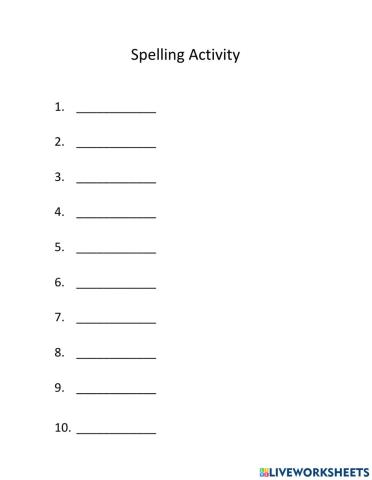 Spelling Activity
