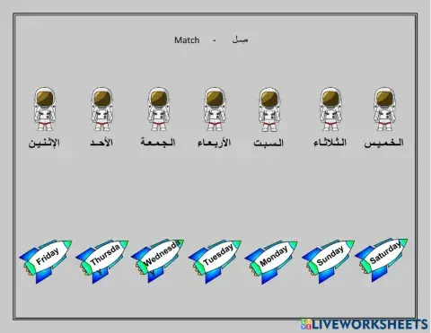 أيأم الأسبوع - days of the week