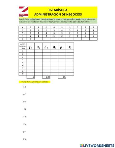 Frecuencias Tabla de variable Cuantitativa 2