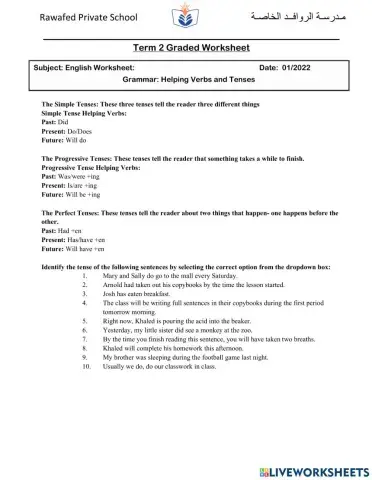 Tenses and Helping Verbs