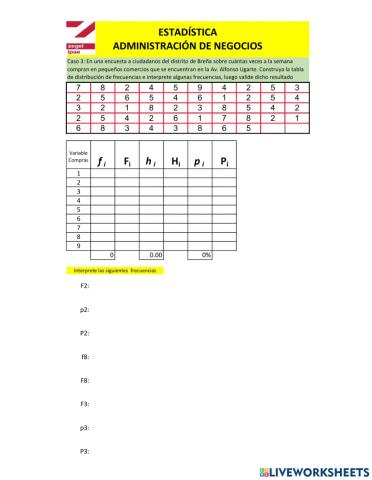 Frecuencias Tabla de variable Cuantitativa 3