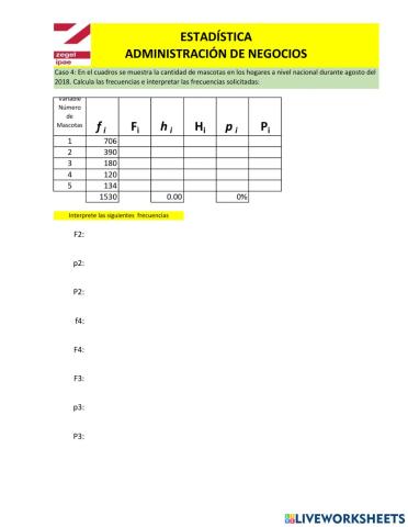Frecuencias Tabla de variable Cuantitativa 4
