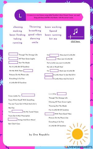 Sunshine onerepublic LISTENING