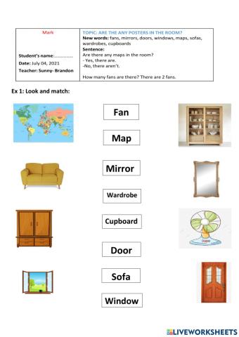 Unit 14 Are there any posters in the room? lesson 1