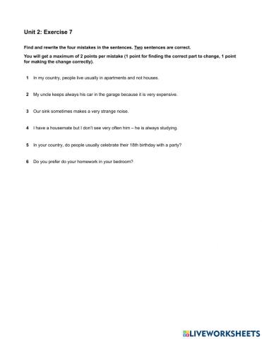 Mindset Foundation - Grammar & Vocabulary Skills Modules - Unit 2 Ex7