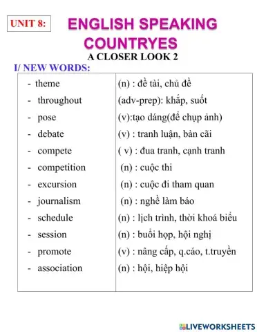 English 8- unit 8- a closer look 2
