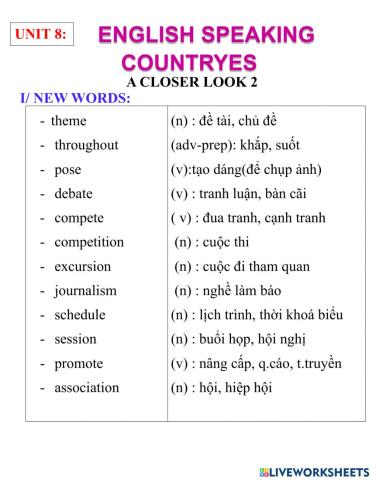 English 8- unit 8- a closer look 2