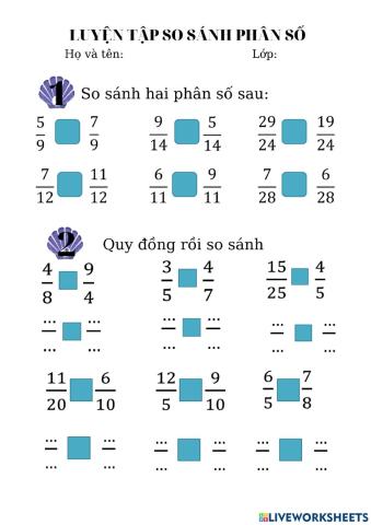 Luyện tập so sánh phân số