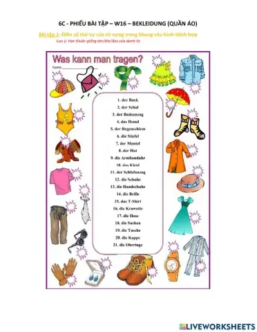 6c-phiếu bài tập–w16 –bekleidung (quần áo)