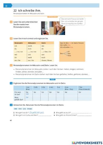 Personalpronomen-Dativ-Akkusativ