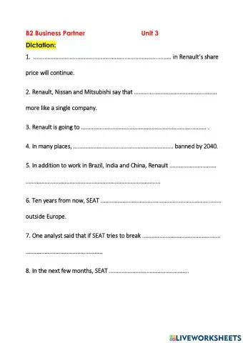 Listening Unit 3 Business Partner