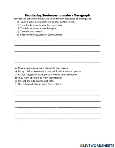 Reordering Sentences