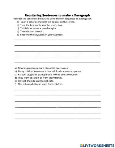 Reordering Sentences