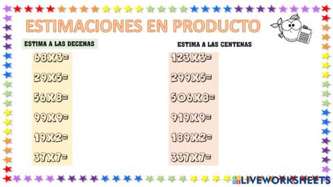 Estimaciones de productos