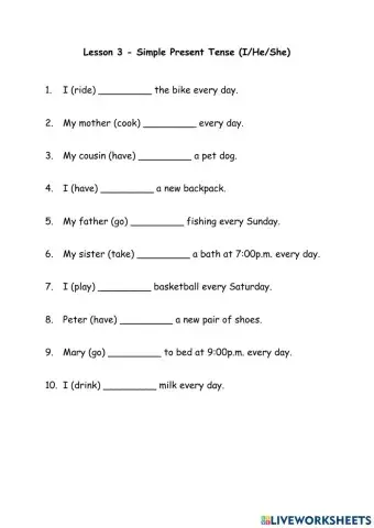 Lesson 3-Simple Present Tense (I-He-She)