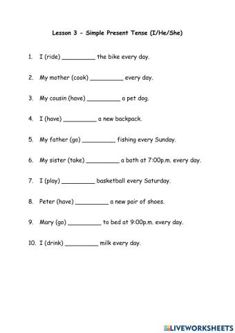 Lesson 3-Simple Present Tense (I-He-She)