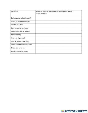 Verbos reflexivos con frases de maestría -2