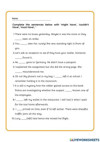 MODAL PAST POSSIBILITY