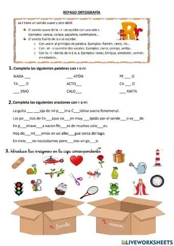 Reglas ortográficas uso de la r rr y v b