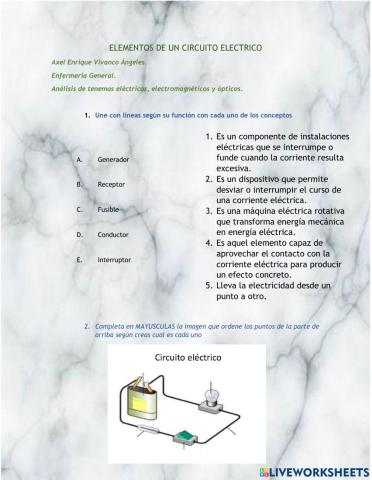 Elementos de un circuito electrico