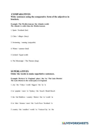 Comparatives and Superlatives