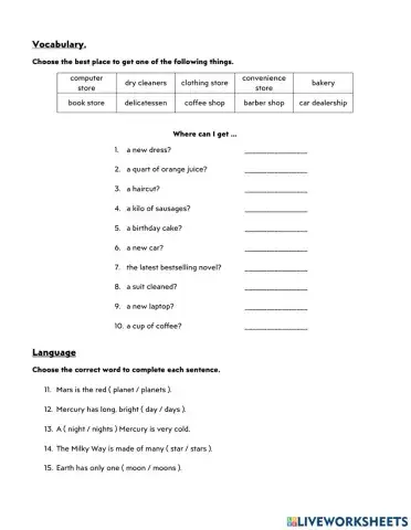 Plurals and Places in Town 1