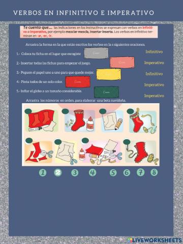 Verbos en infinitivo e imperativo