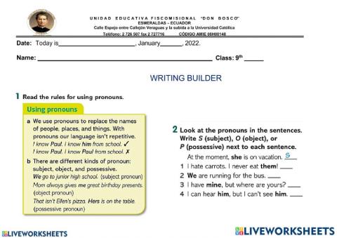 Writing builder