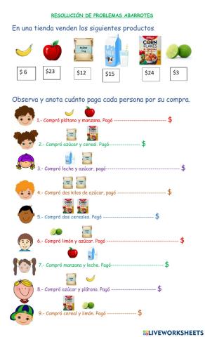 Resolución de problemas con abarrotes