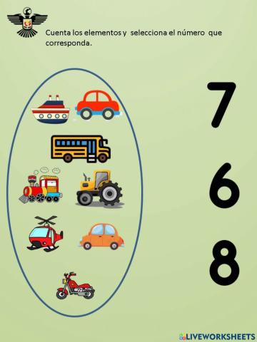 Ficha para reforzar el Número 8